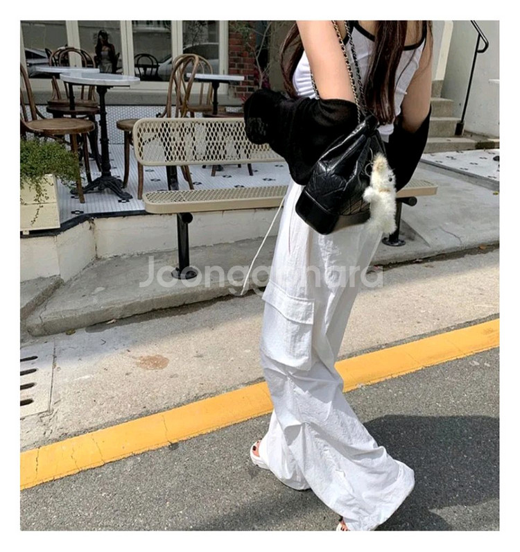 밑단 스트링 바스락 카고팬츠 수입의류--0