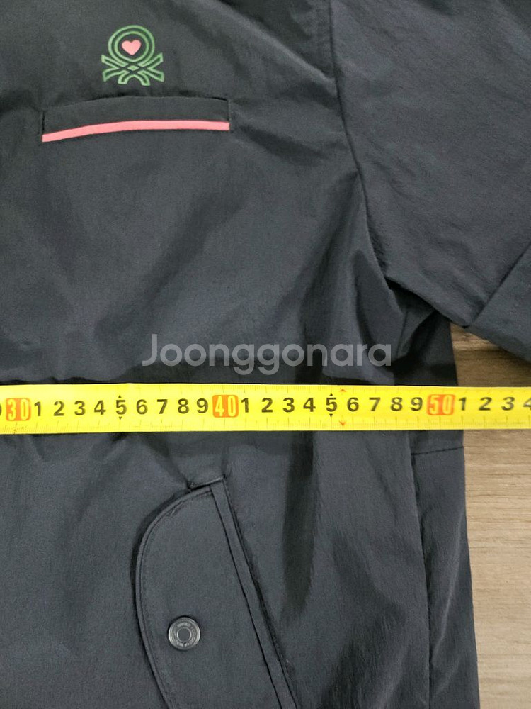베네통 네이비 반팔 똑딱이 자켓 105--7