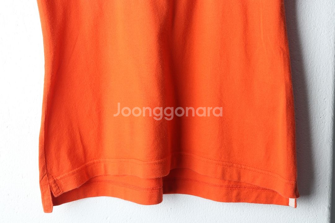 W(M) 라코스테 반팔 티셔츠 주황 올드스쿨--3