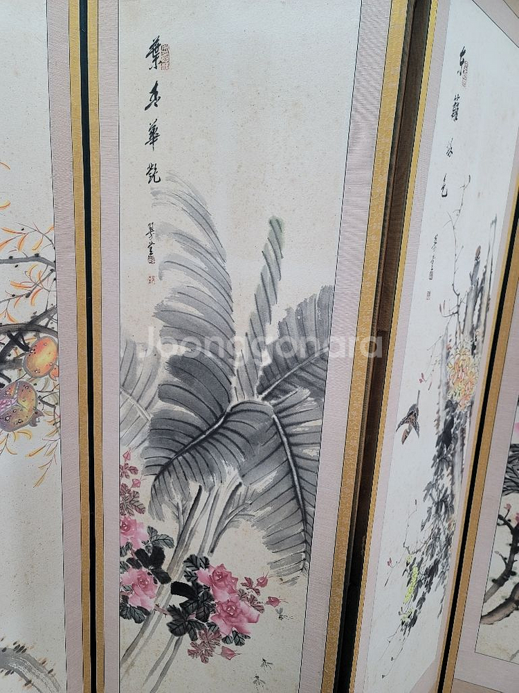 취당 장덕 화조도 8폭병풍--9