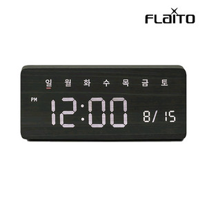 플라이토 우드 LED USB 디지털 탁상 시계 새상품