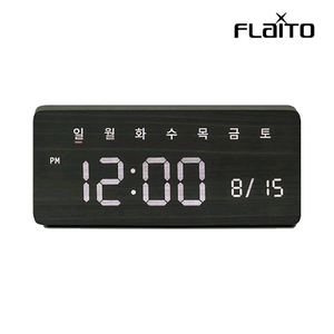 플라이토 우드 LED USB 디지털 탁상 시계 새상품