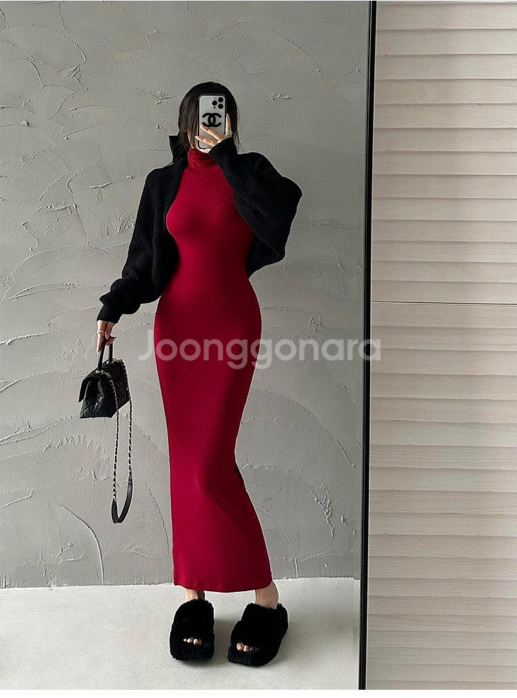 섹시 수입 따숩 도톰 뜨개 볼레로 아우터 가디건--2
