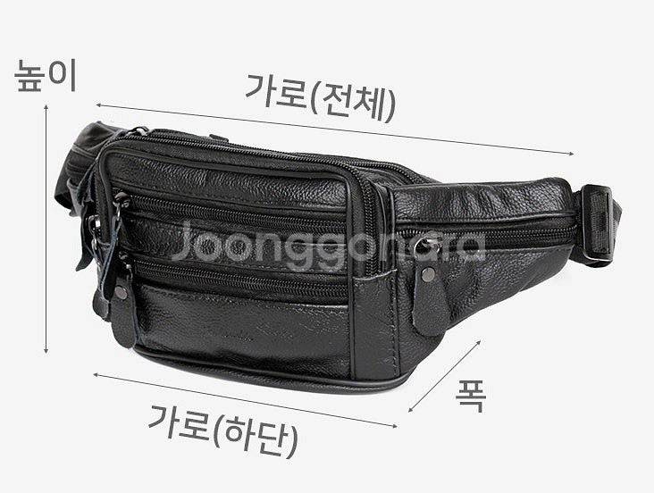남자소가죽가방 새상품 힙색 슬링백 크로스백 여행가방--3