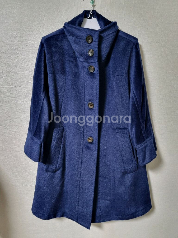 타임 하이넥 모100% 코트77.88--0