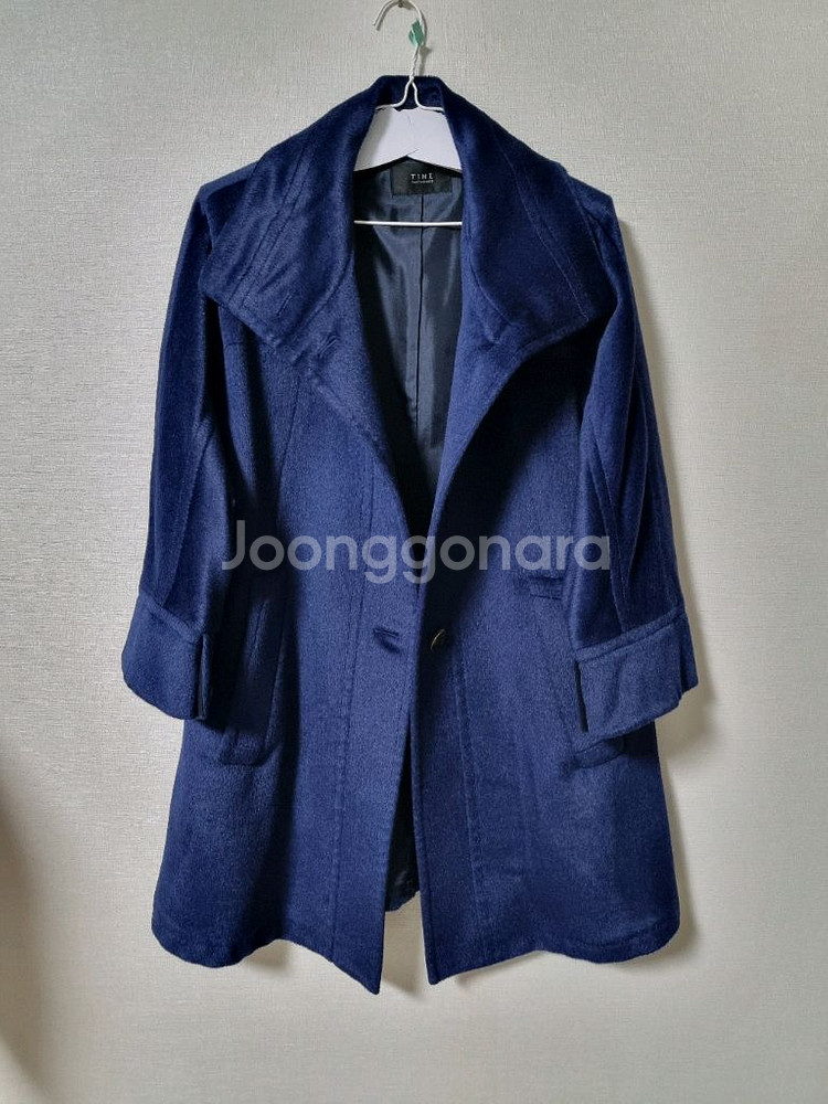 타임 하이넥 모100% 코트77.88--1