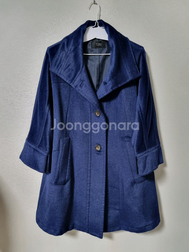 타임 하이넥 모100% 코트77.88--2