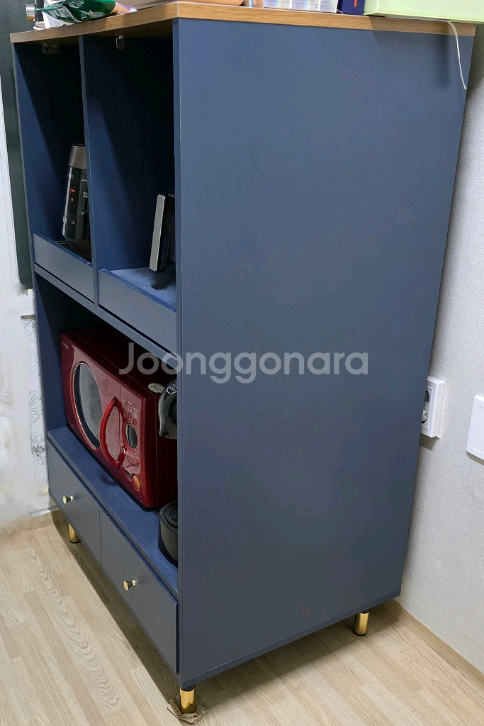 휴룸 주방 수납장 렌지대 800 네이비--1