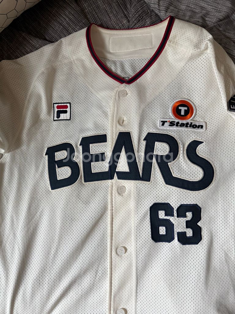 두산베어스 올드단추 김택연 실착 유니폼--1