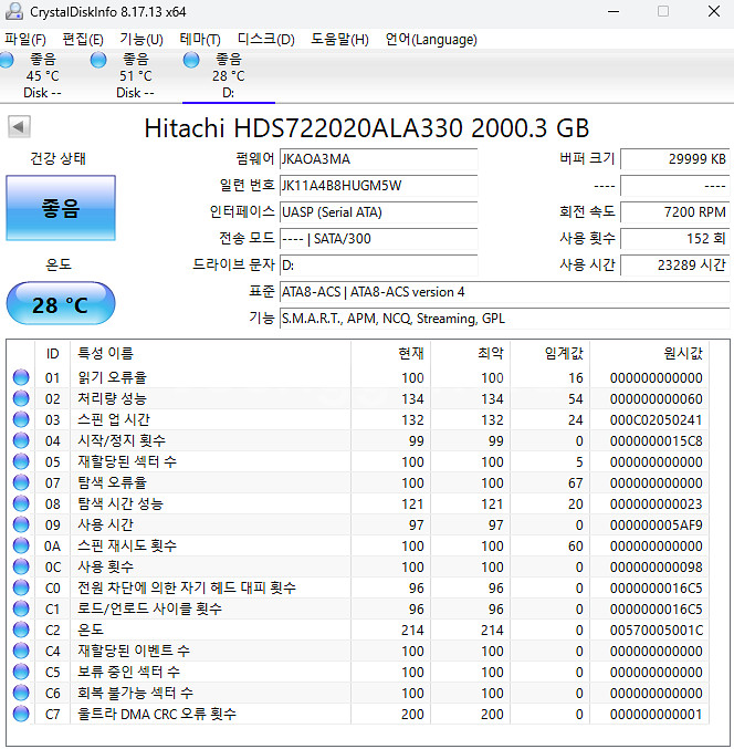 히타치 2TB 4개일괄--2