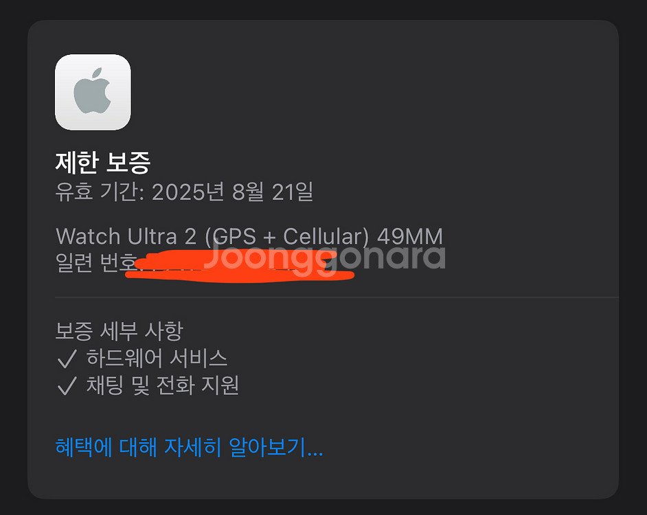 애플워치 울트라2 단품 네츄럴티타늄 보증25.8.21--7