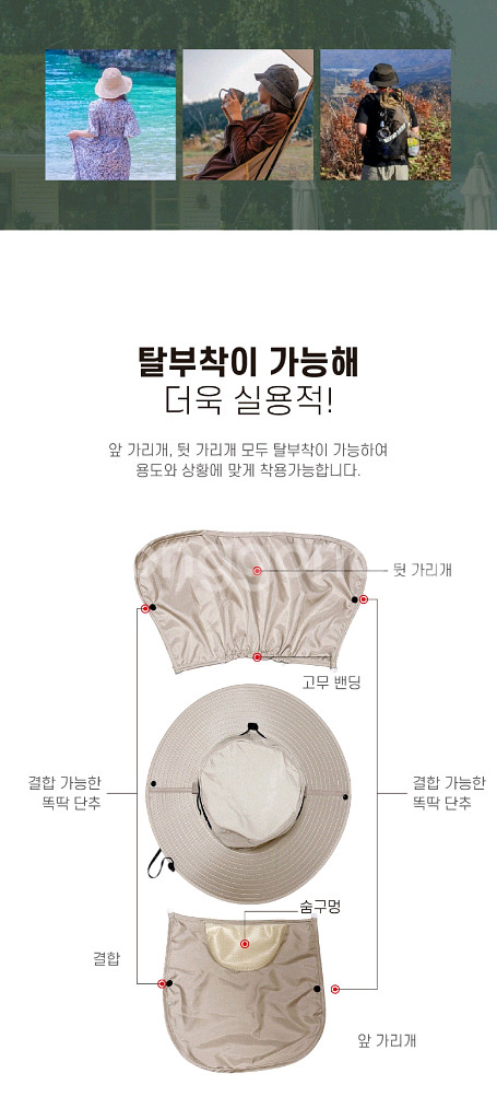 360도 자외선 차단모자 등산모자/ PUQ192--3