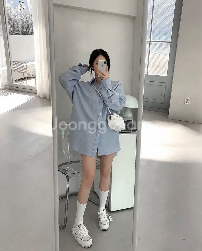 오버핏 셔츠 여리핏 루즈핏 데일리 셔츠 남친셔츠 보호--0