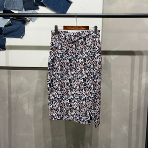 (28인치) 지고트 여성 캐주얼 패턴 H라인 미디스커트