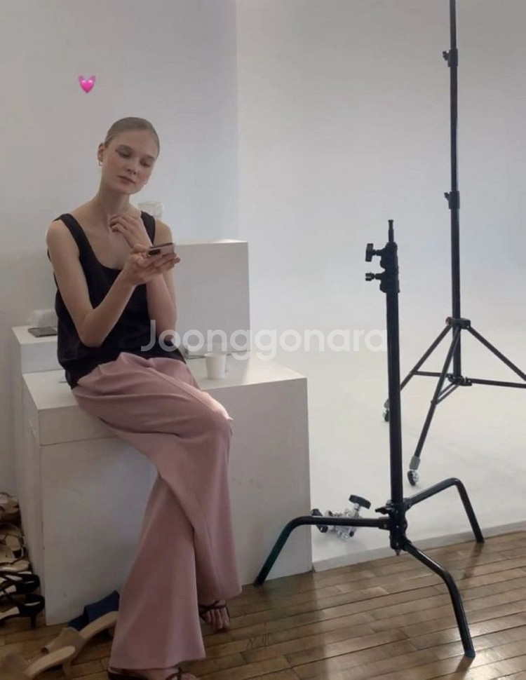 시에 sie 아방 와이드 트라우저 핑크 M--1