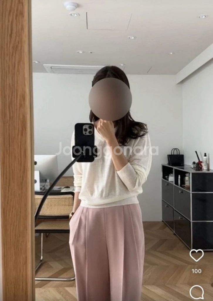 시에 sie 아방 와이드 트라우저 핑크 M--2