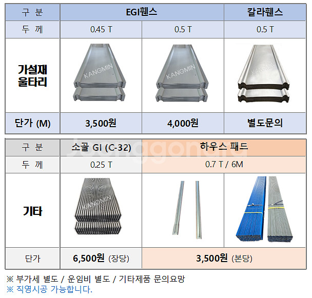 칼라강판 (지붕재/벽재/인테리어)--3