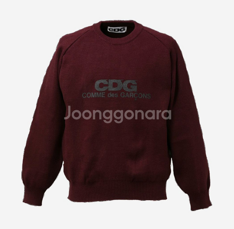 CDG 꼼데가르송 마룬 스쿨 풀오버 xl--0