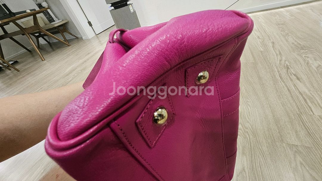 멀버리 베이스워터 글로시 고트 핑크 토트 중고--3