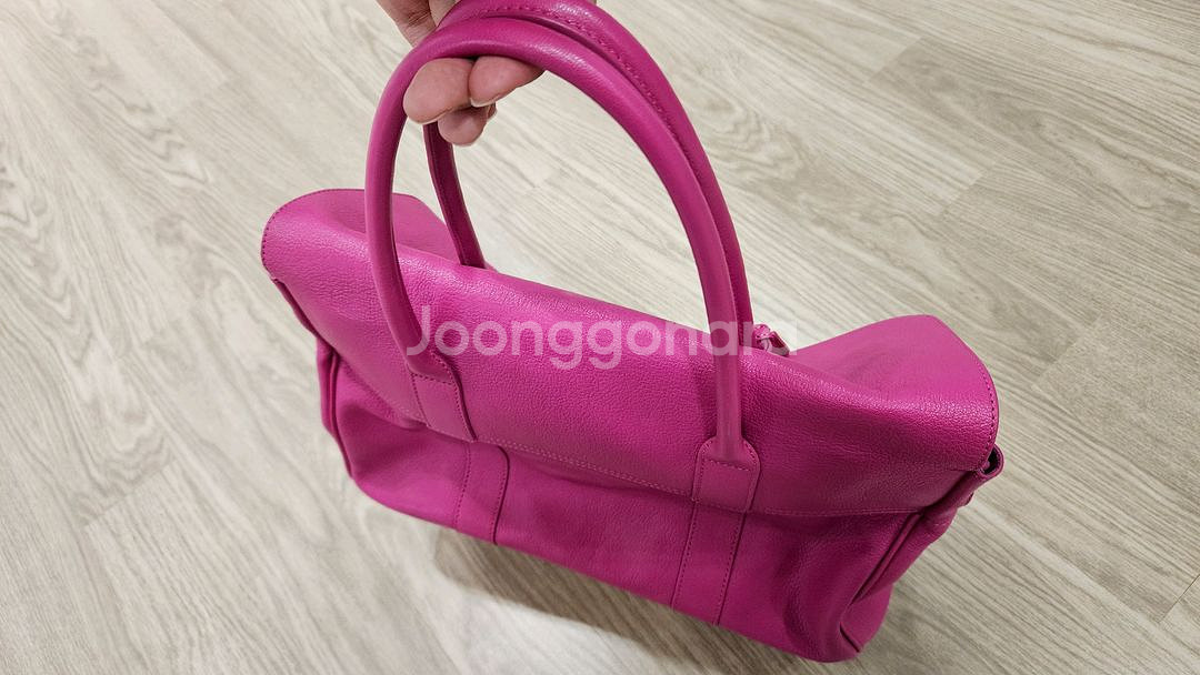 멀버리 베이스워터 글로시 고트 핑크 토트 중고--1