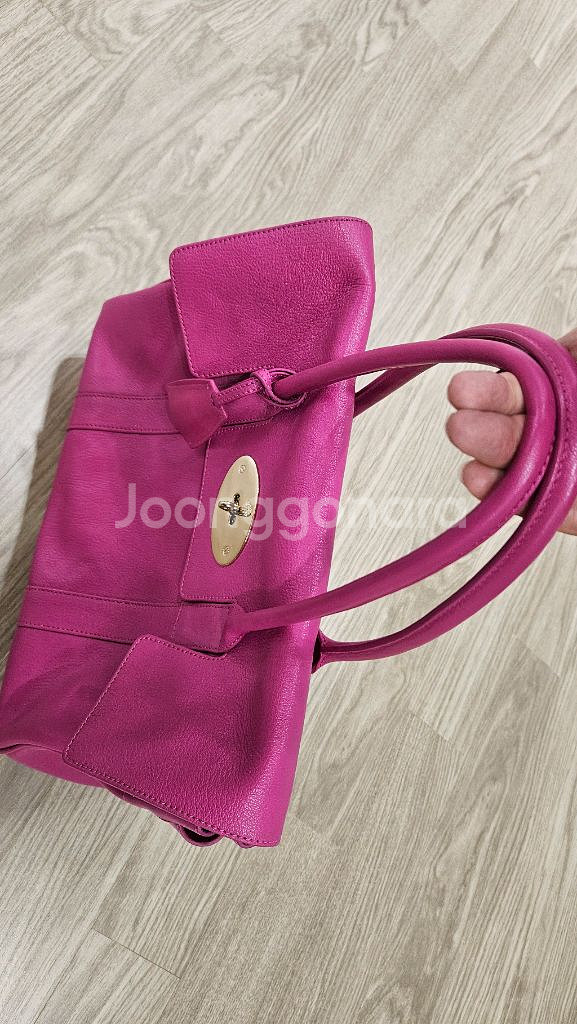 멀버리 베이스워터 글로시 고트 핑크 토트 중고--0