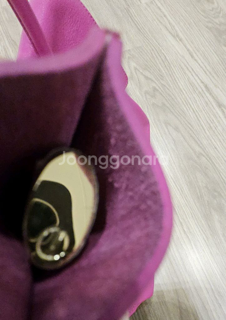 멀버리 베이스워터 글로시 고트 핑크 토트 중고--5