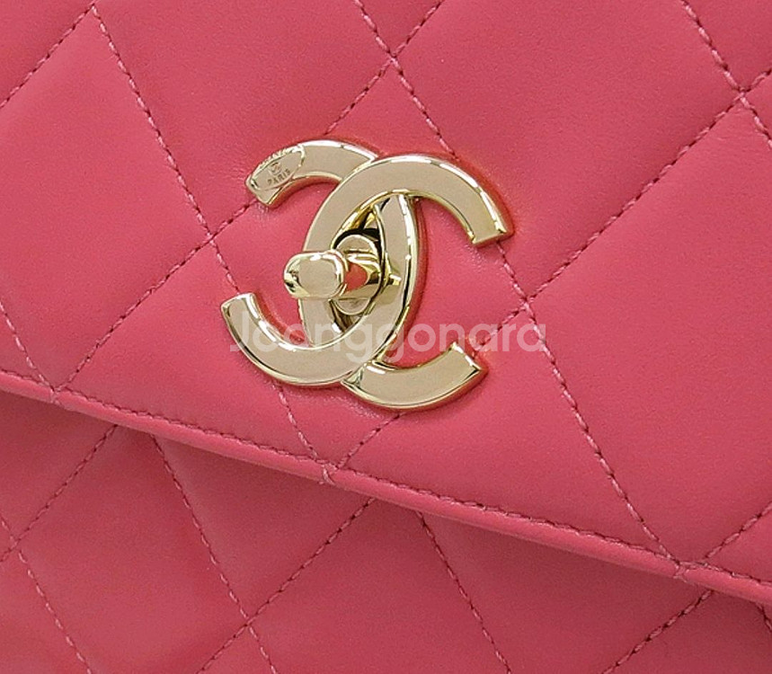 Chanel 금장 코랄레드 토트 숄더백 정품--2