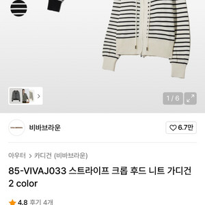 비바브라운 니트 가디건(아이보리 / 새상품)