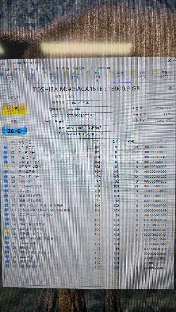Toshiba 16TB HDD 엔터프라이즈 16테라--7