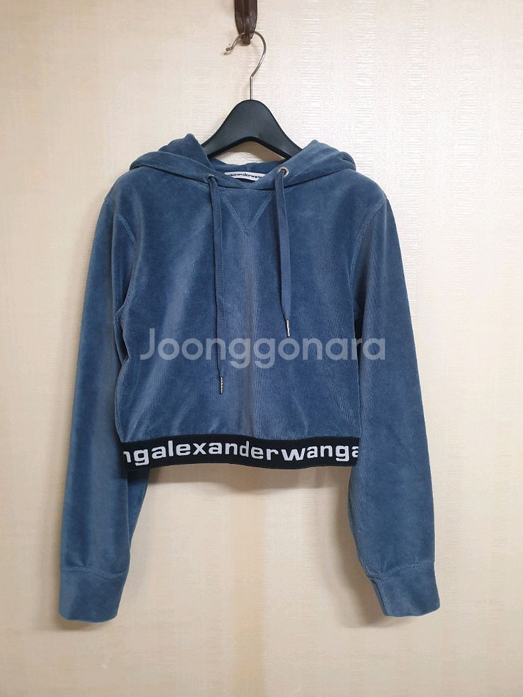 알렉산더왕 벨벳 코듀로이 크롭 후드 티/XS--0