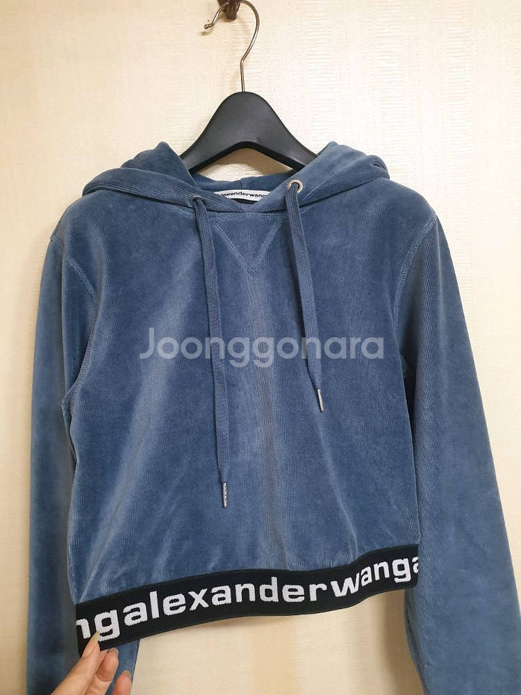 알렉산더왕 벨벳 코듀로이 크롭 후드 티/XS--1
