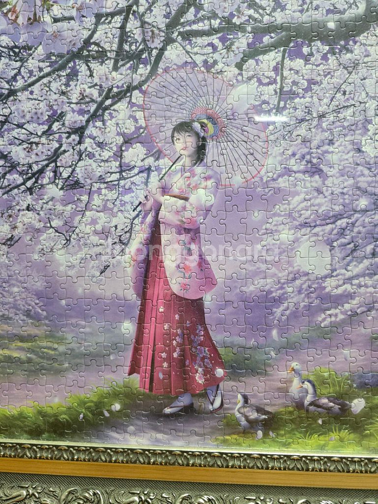 직소퍼즐+퍼즐액자 팝니다(사쿠라의바람)세로65가로87--1