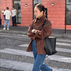 허앤쉬 스웨이드 클래식 자켓 브라운 새상품