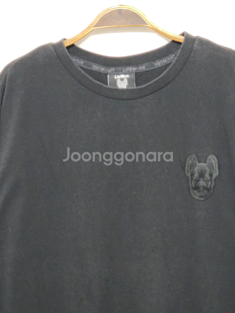 (XL) 라이프워크 반팔티 블랙 라운드 면티셔츠--1