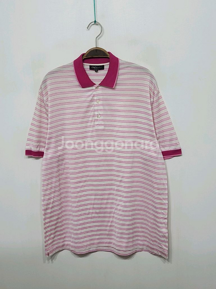 (XL) 까날리 반팔 카라티 단가라 PK티셔츠 이태리판--0