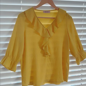 면 프릴 블라우스 새상품