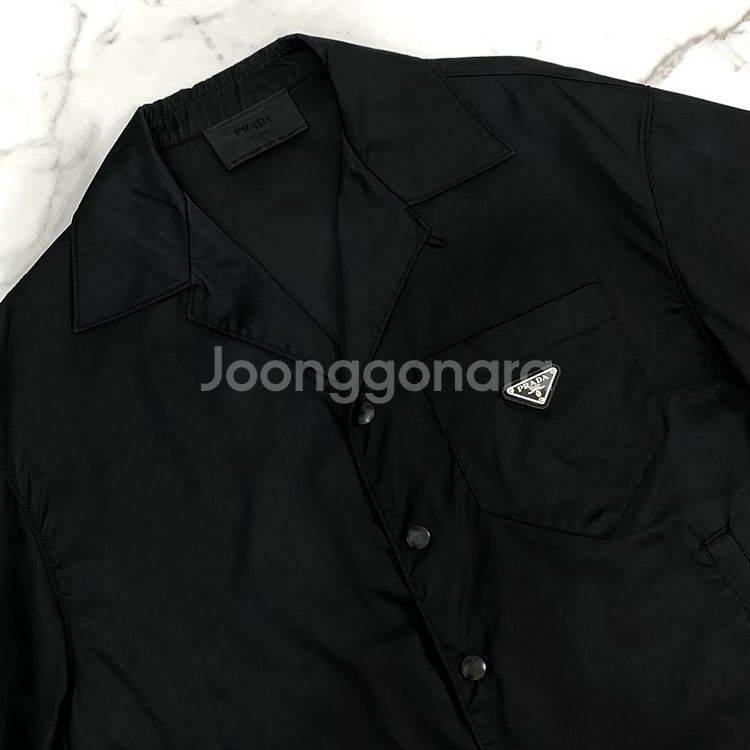 (M)프라다 리나일론 숏슬리브 셔츠 반팔 셔츠 블랙--0