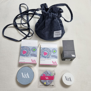 [새상품] 브이앤에이 쿠션 매트 데님에디션+파우더+퍼프