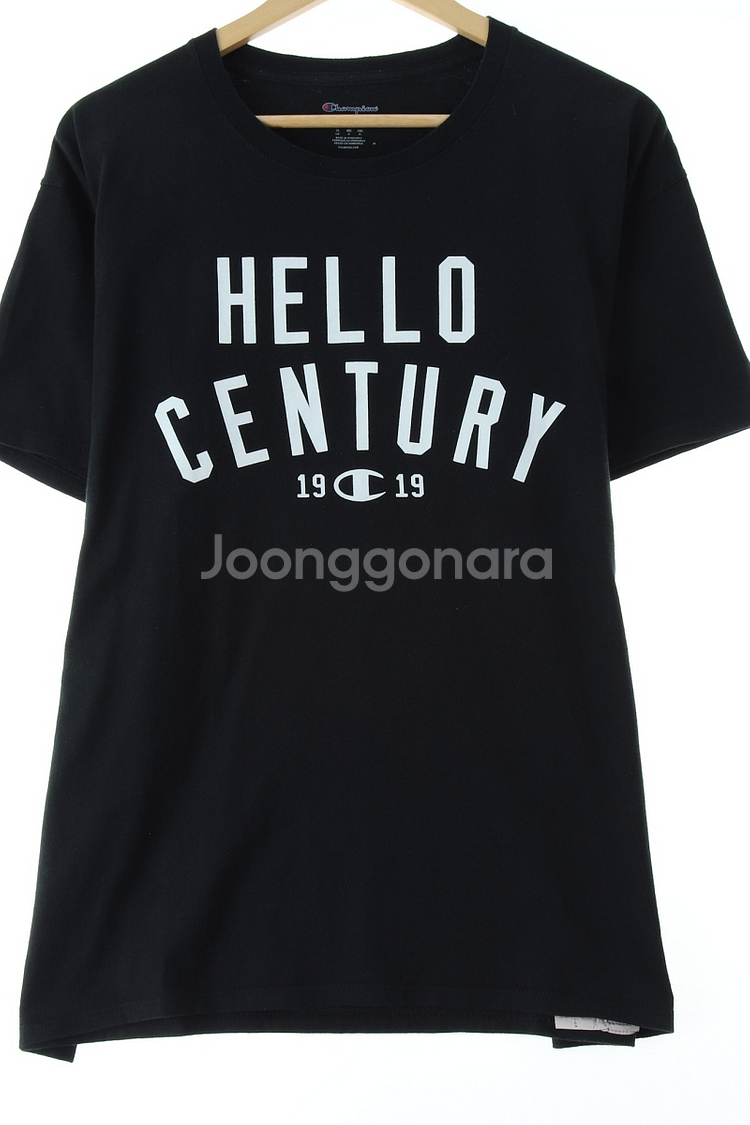 (L-XL) 챔피온 반팔 티셔츠 블랙 올드스쿨--0