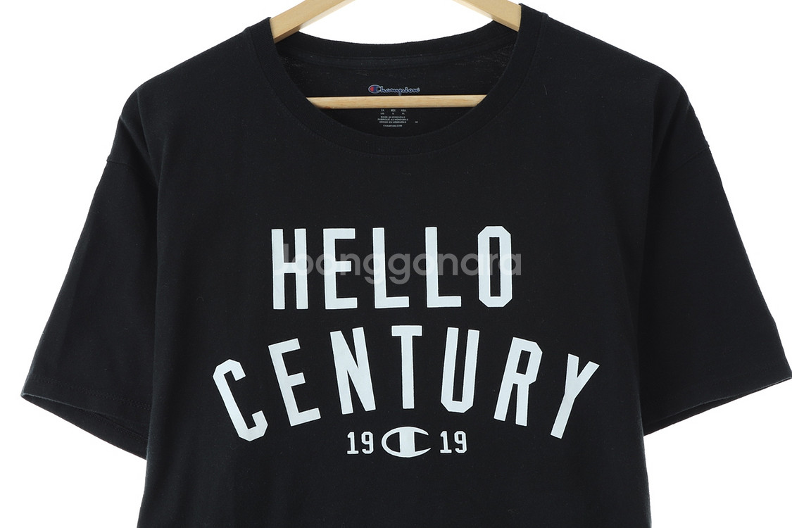 (L-XL) 챔피온 반팔 티셔츠 블랙 올드스쿨--1