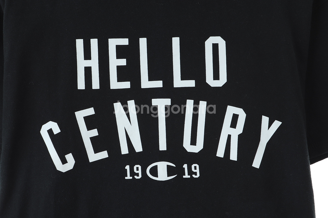 (L-XL) 챔피온 반팔 티셔츠 블랙 올드스쿨--3