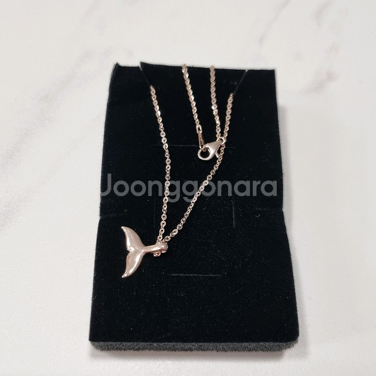 18k고래 꼬리 목걸이42cm 핑크골드--3