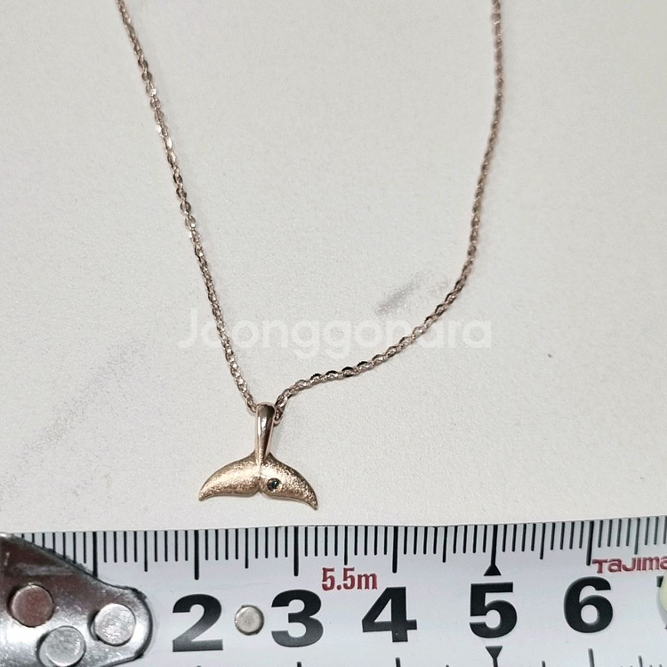 18k고래 꼬리 목걸이42cm 핑크골드--5