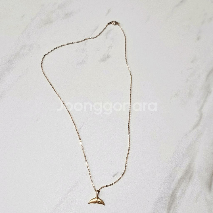18k고래 꼬리 목걸이42cm 핑크골드--4