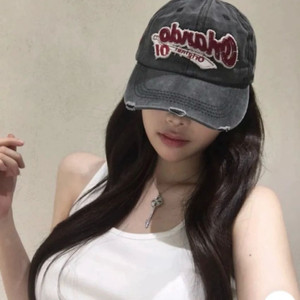 (닝닝 착용)y2k 빈티지 볼캡 올란도 브라운카키