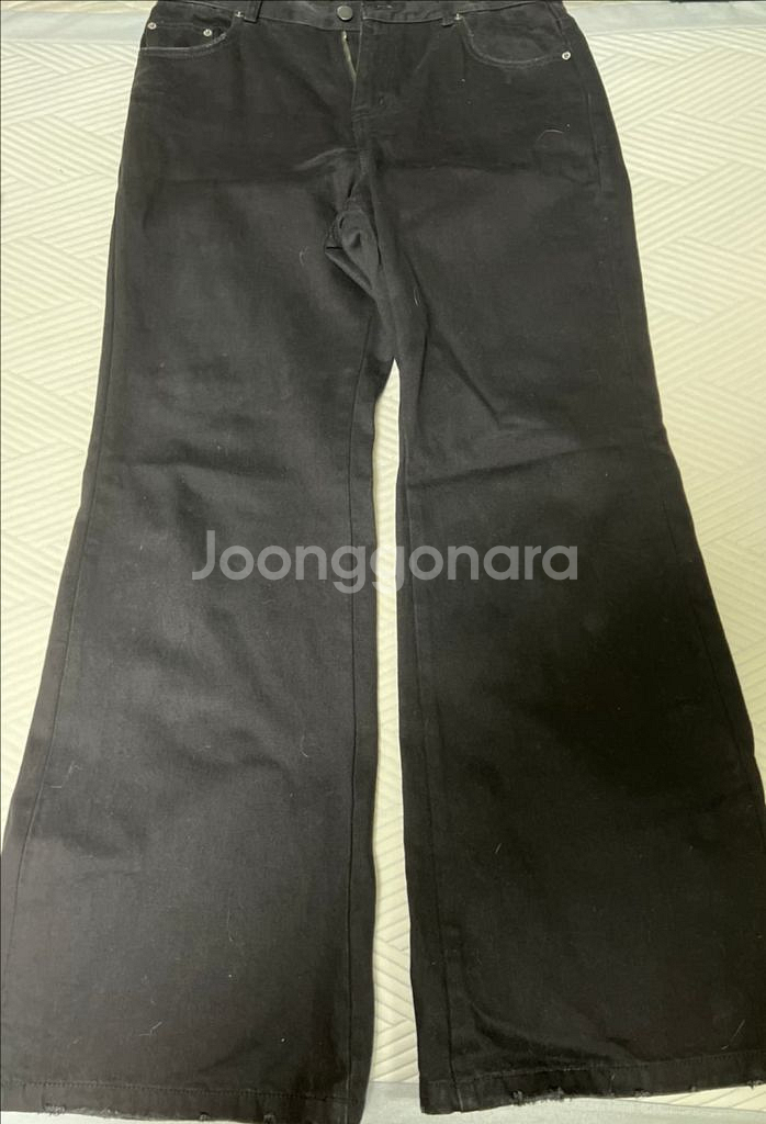 노이어 부츠컷 데님팬츠 블랙--4