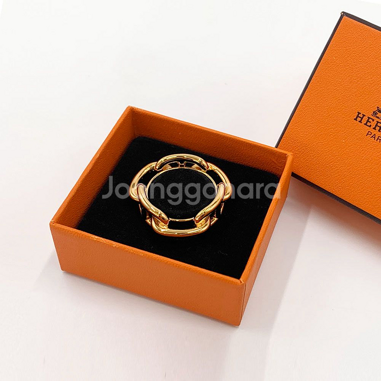 에르메스 리게이트 스카프 90 링 홀드 골드--0