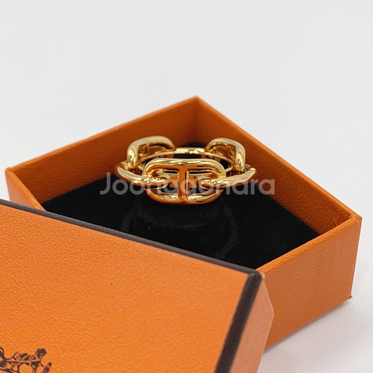 에르메스 리게이트 스카프 90 링 홀드 골드--4