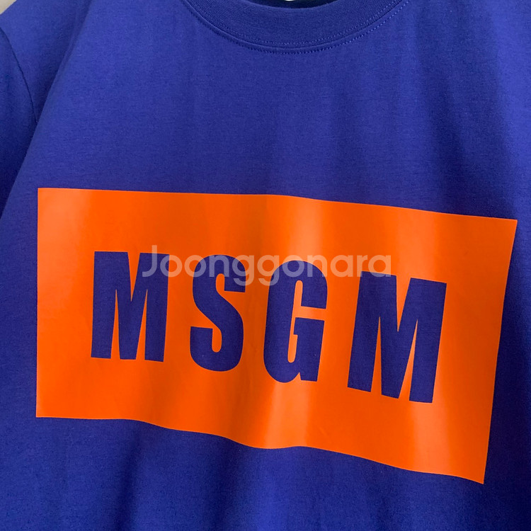 M MSGM 여성 박스로고 프린팅 오버핏 반팔티--2
