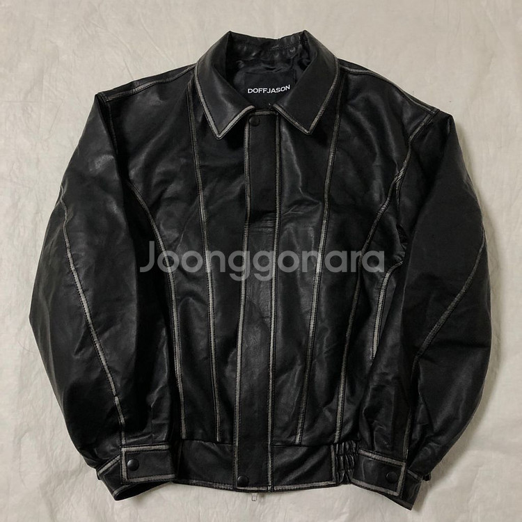 도프제이슨 커브드 레더자켓 L--0